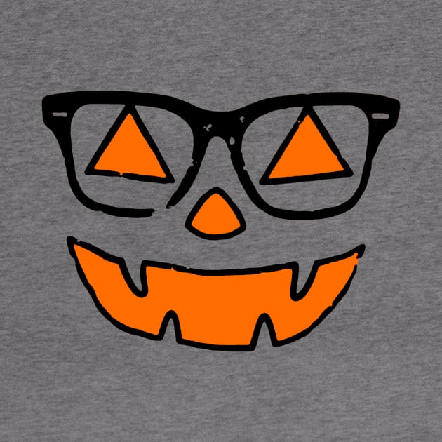 Cute Nerdy Pumpkin Girl Halloween by Funcomics